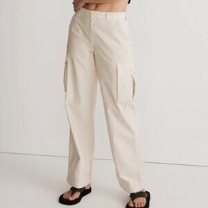 Madewell Garment-Dyed Low-Slung Straight Cargo Pants in Vintage Linen